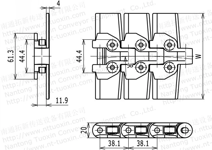 Rt114 Plastic Special Table Top Conveyor Chain (RT114)