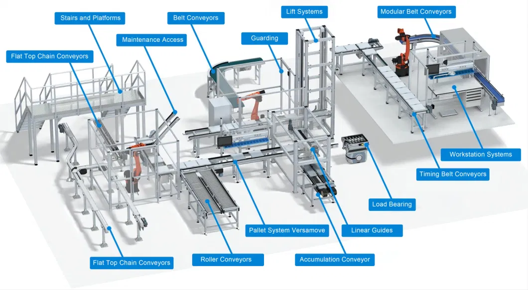 Bifa Chain Conveyor Automatic Pallet Roller Conveyor with Transfer Chain Turntable