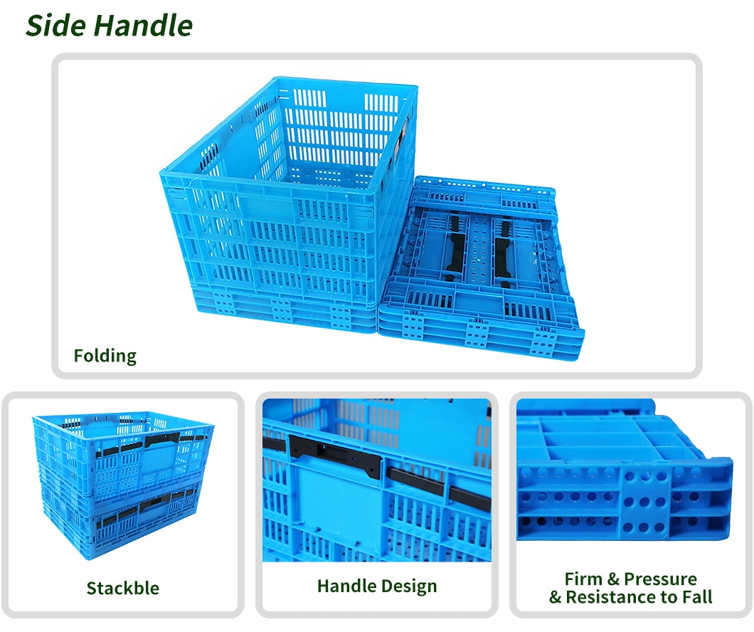 High Quality Tomatoes Onions Garlic Potatoes Turnover Logistic Collapsible Foldable Plastic Fruits Vegetable Crates for Harvesting and Transporting