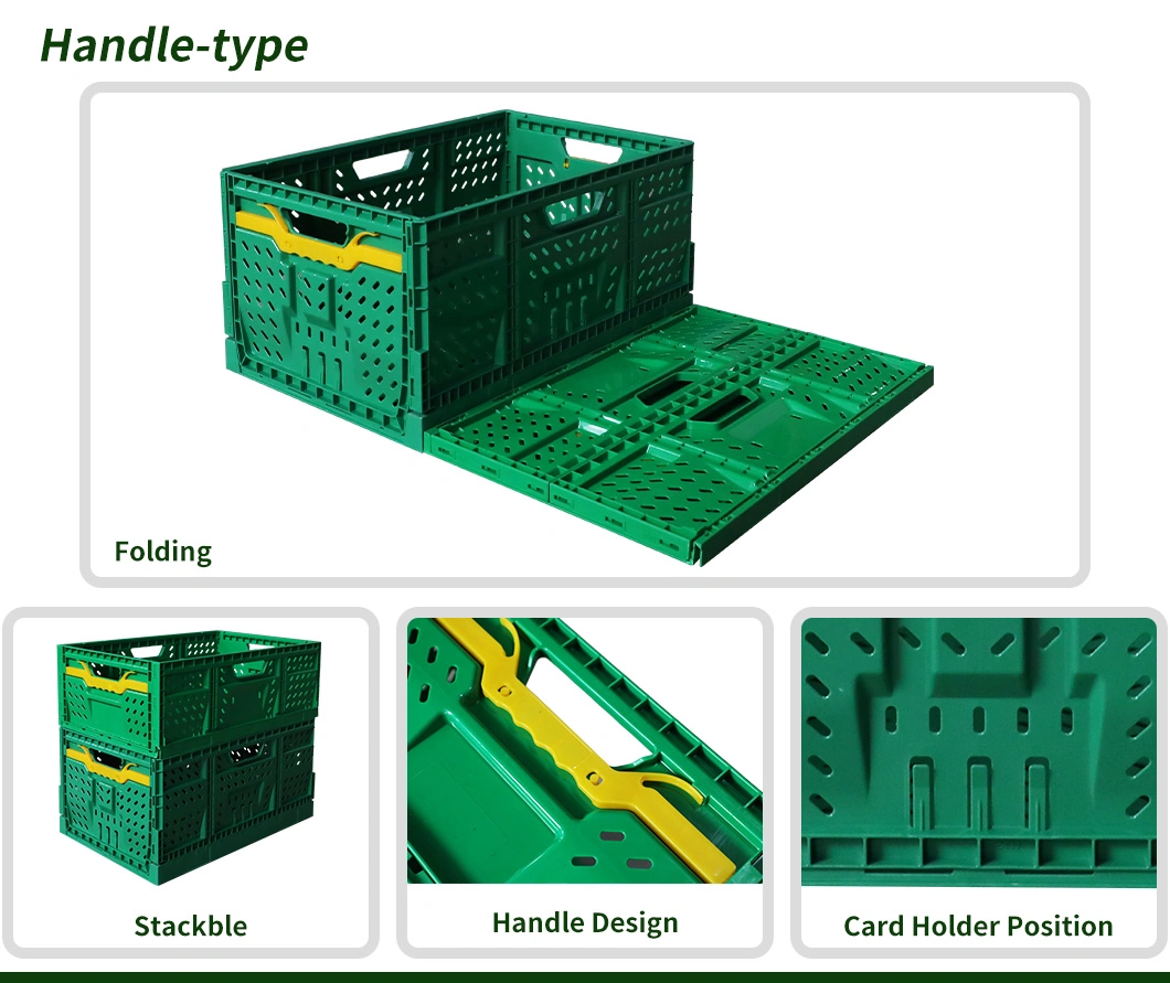 High Quality Tomatoes Onions Garlic Potatoes Turnover Logistic Collapsible Foldable Plastic Fruits Vegetable Crates for Harvesting and Transporting