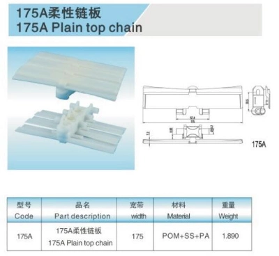 Width 175A Flexible Flat Top Conveyor Chains