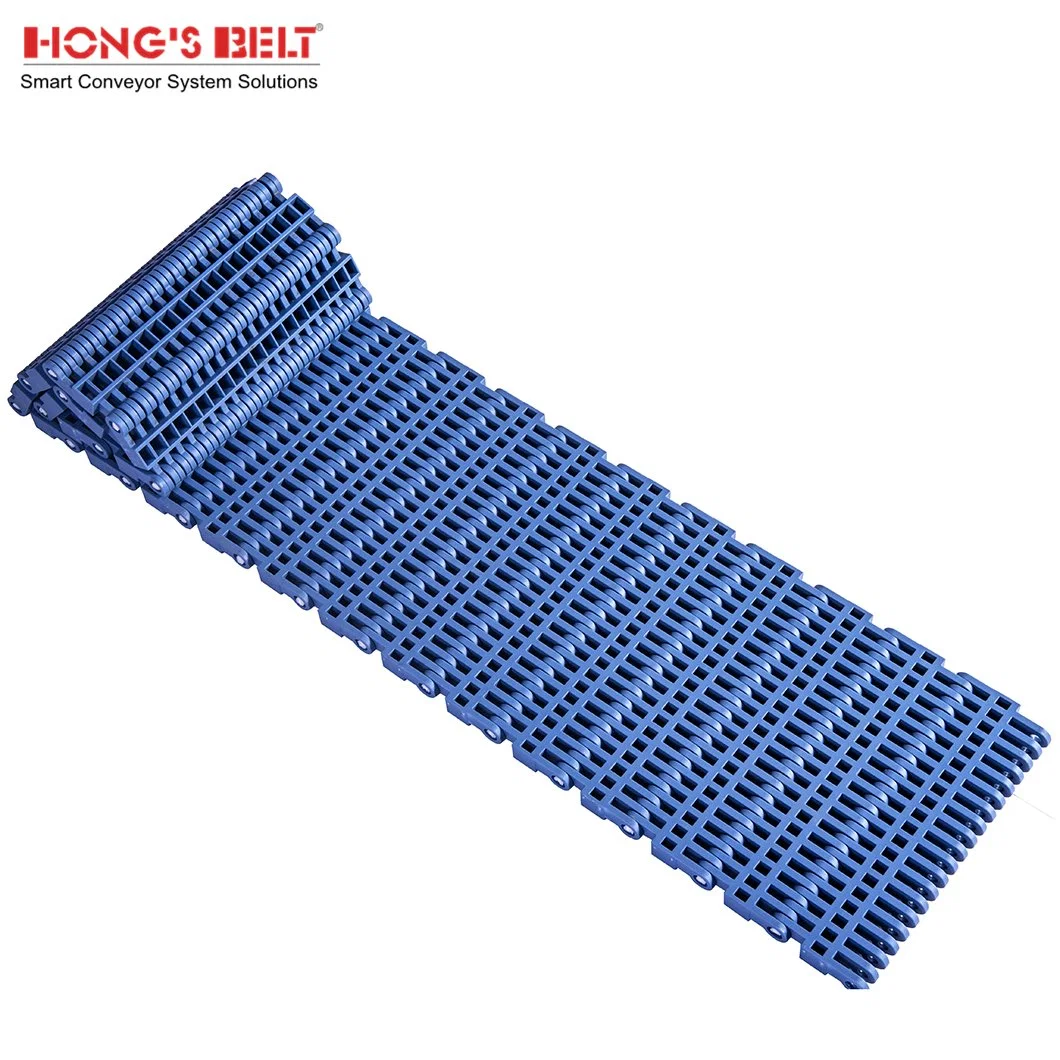 Hongsbelt Perforated Flush Grid Modular Plastic Conveyor Belt for Seafood Processing Line