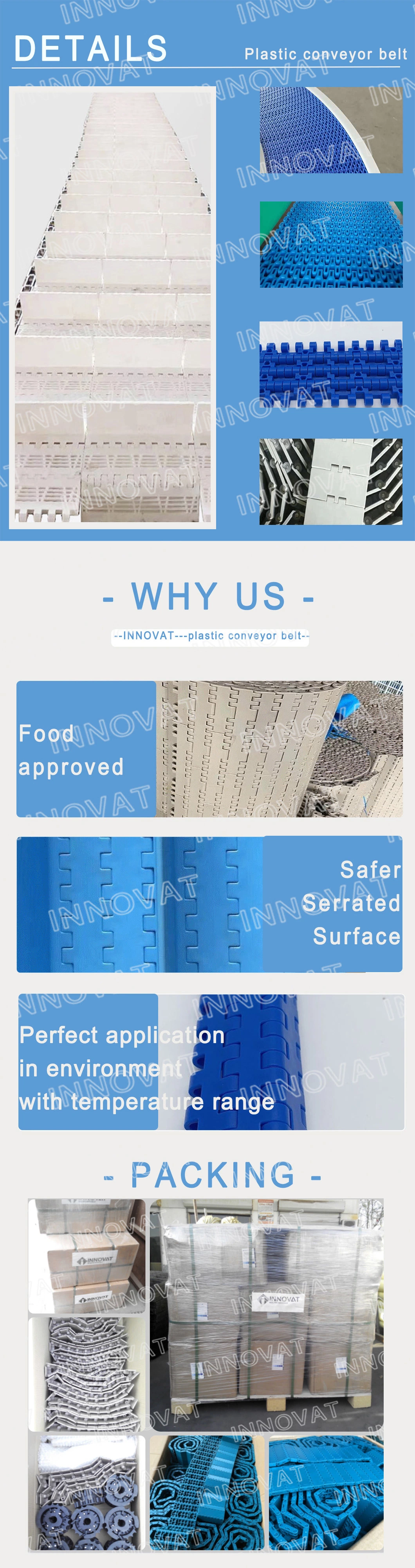 Plastic Conveyor Belt Hot Style Food Grade Plastic Mesh Conveyor Belt Plastic Conveyor Flush Grid Modular Belts Radius Belts