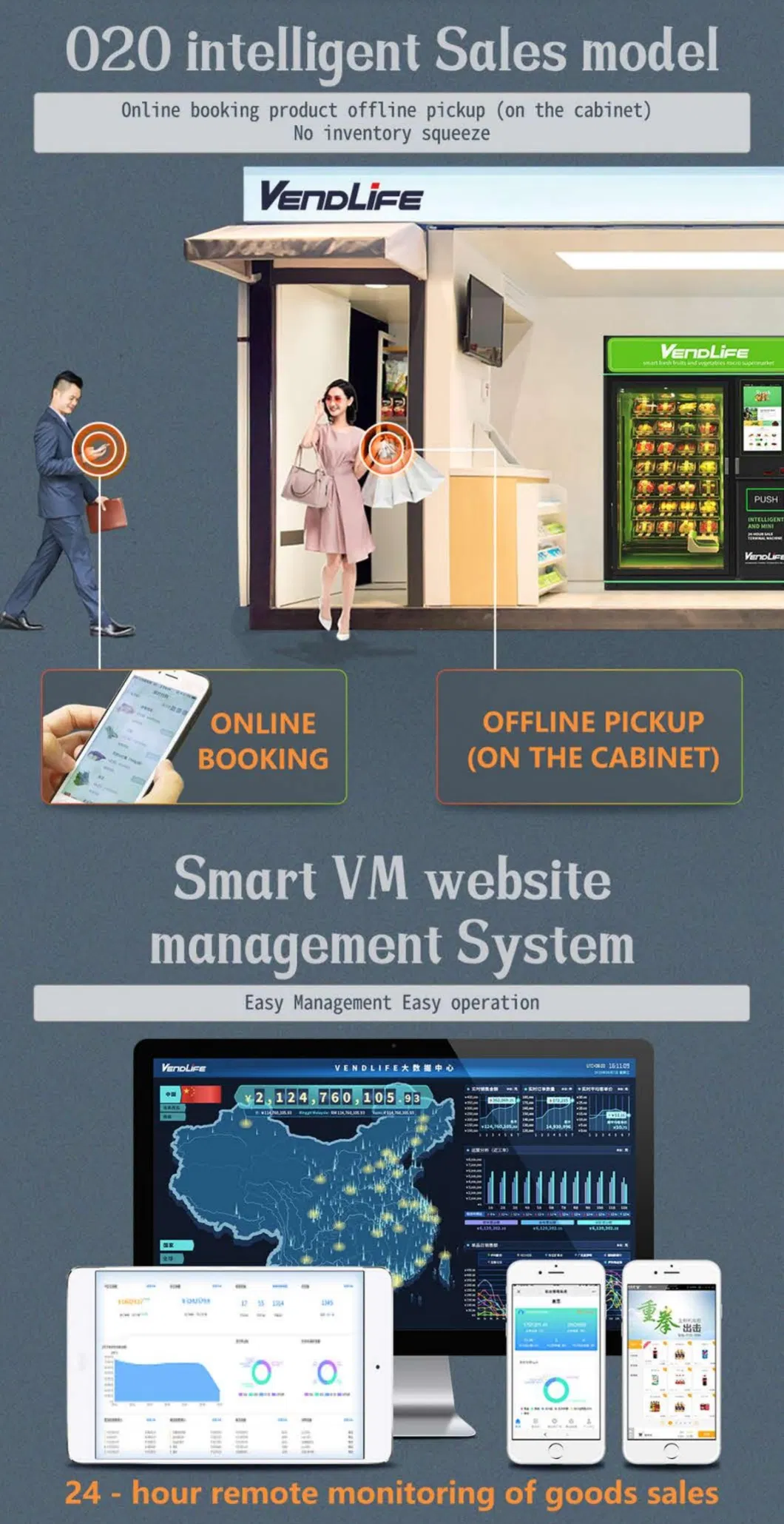 Fresh Salad Elevator Vending Machine with Belt Conveyor