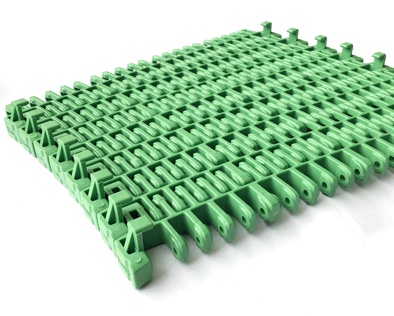 Haasbelts Plastic Conveyor Chain Is615 Radius Flush Grid with Pop-up Flights Modular Belt