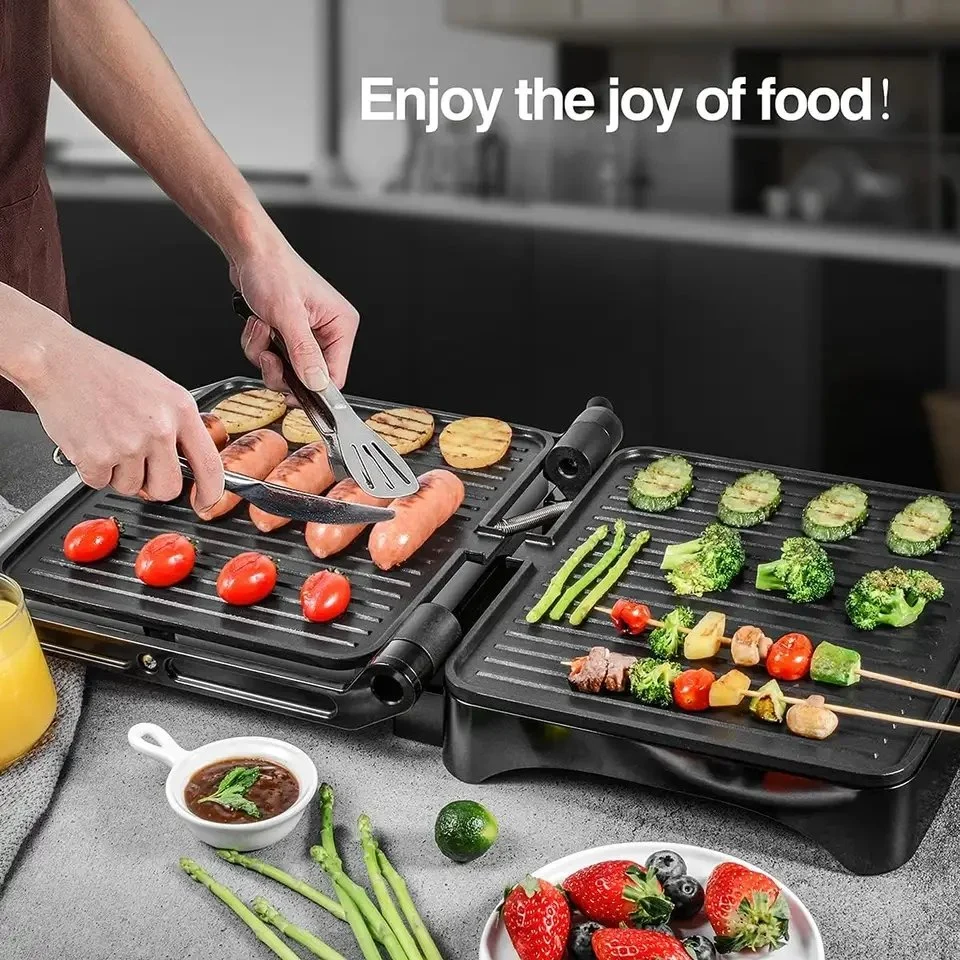 180 Degree Open Electric Sandwich Steak Grills Panini Press Maker Contact Grill