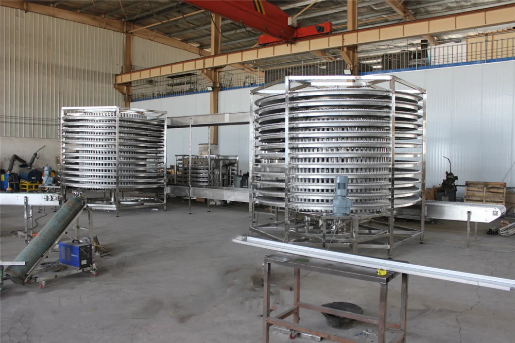 CE Approvaled Twin Drums Spiral Conveyor for Bread Cooling