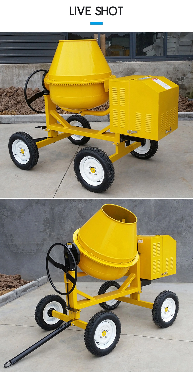 Factory Price 350L 400L 500L 600L Petrol Cement Truck Machine Self Loading Industrial Diesel Gasoline Electric Portable Mini 4 Wheels Concrete Mixer with Pump