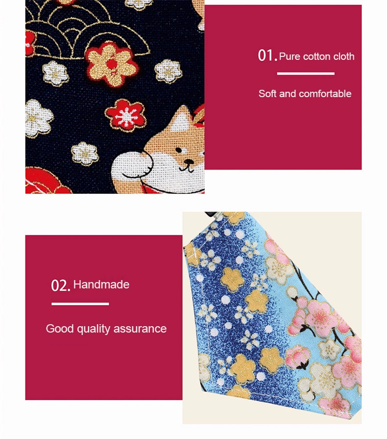 Cat Collar Christmas Tree Triangle Ornament Fashion Pet Drool Towel