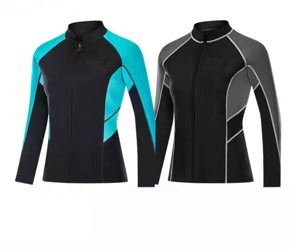 Wetsuit Top Womens Jacket Wet Suit Neoprene Front Zip Long Sleeve Swimwear Water Sports