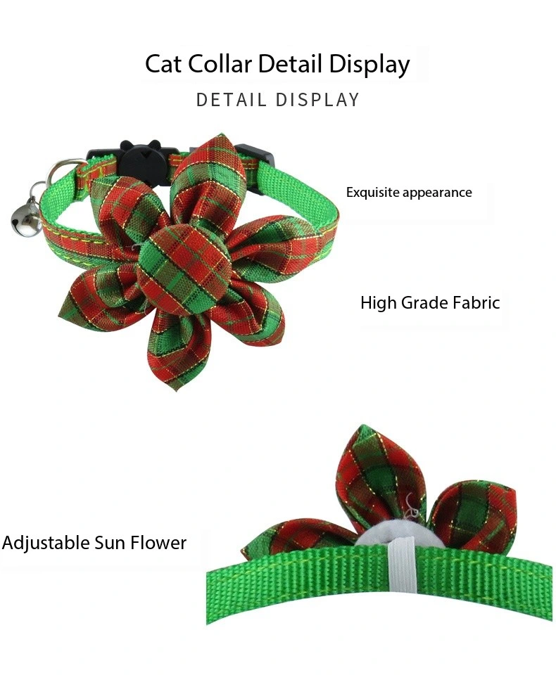 Christmas Dog Collar-Cotton Winter Dog Collar with Bow, Adjustable Blue Christmas Tree Pet Collar