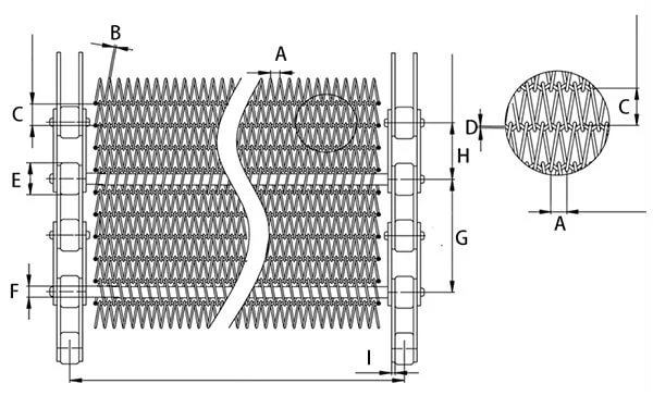 V Mesh Metal Turn Curve Conveyor Belt for Cooling Food (manufacturer)