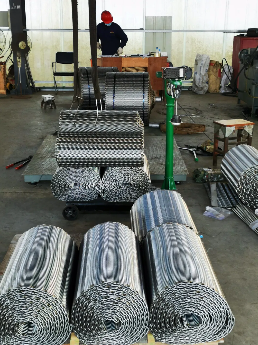 Heat Resistant Metal Stainless Steel Double Spiral Wire Oven Transport Band Woven Mesh Conveyor Belt for Annealing