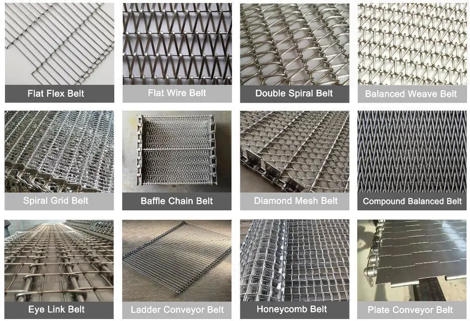 Separated with Curved Wire Mesh Conveyor Food Grade Stainless Steel Wire Metal Conveyor Belt