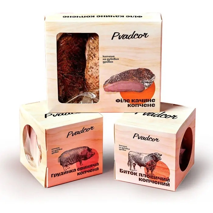 Wholesale Food Grade Paper Rectangle Meat Steak Box Frozen Food Box Packaging