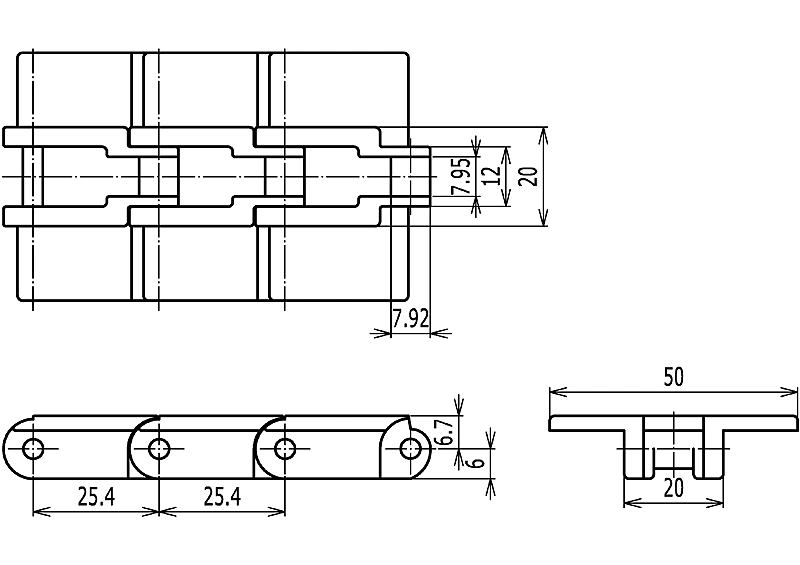 Plastic Special Miniature Conveyor Chains (2040P)