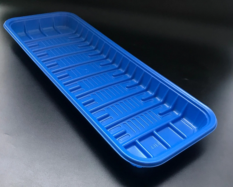 plastic PP tray plate steak meat packaging blue color