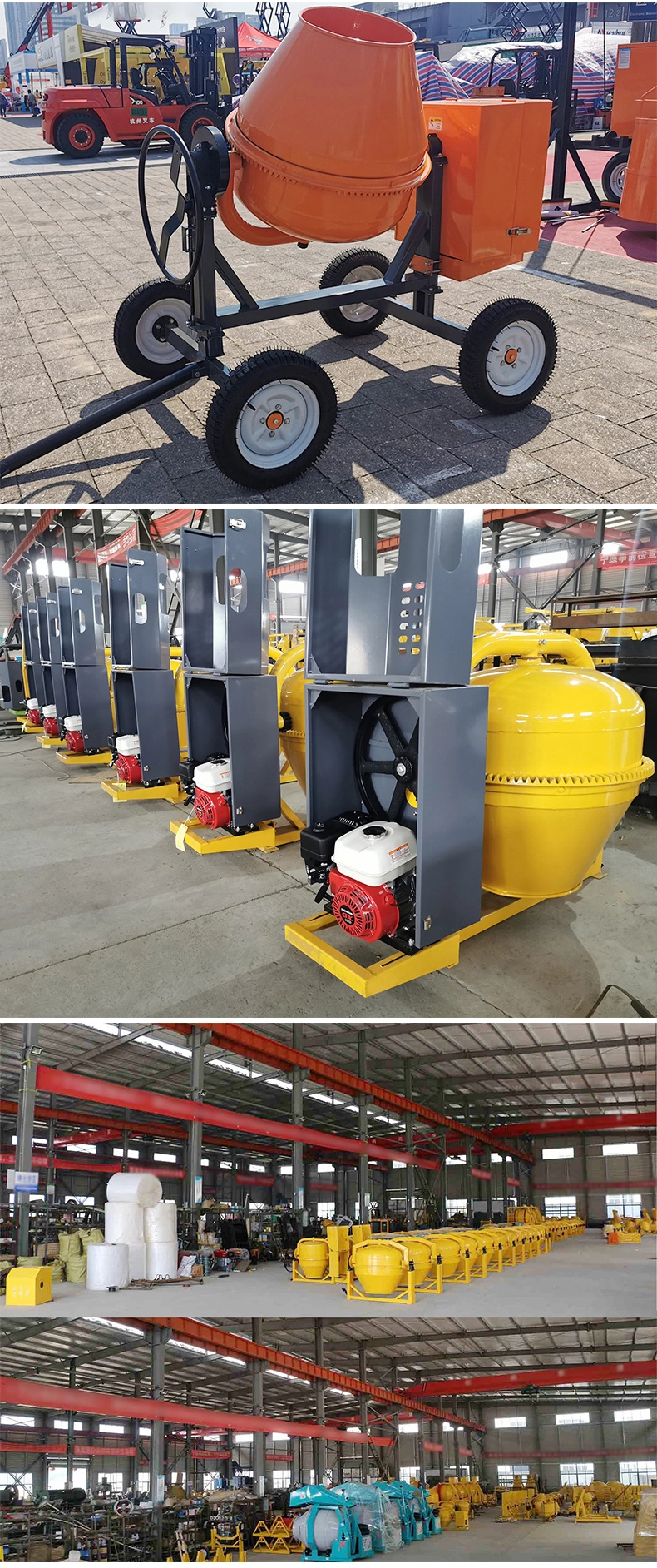 Factory Price 350L 400L 500L 600L Petrol Cement Truck Machine Self Loading Industrial Diesel Gasoline Electric Portable Mini 4 Wheels Concrete Mixer with Pump