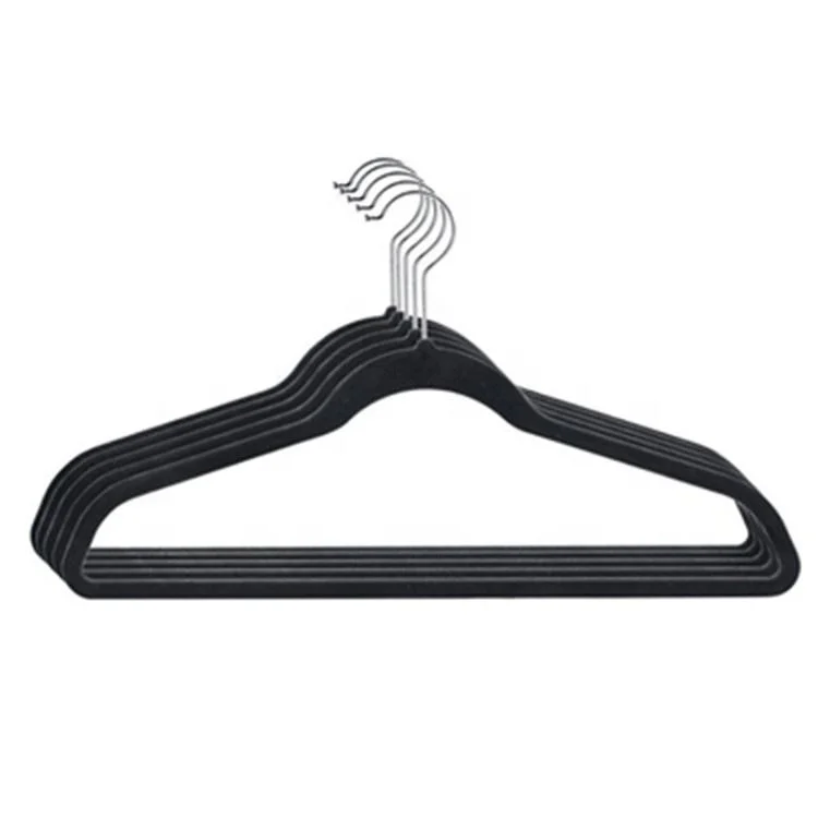 Rubber Space-Saving Hangers, Black Hanger