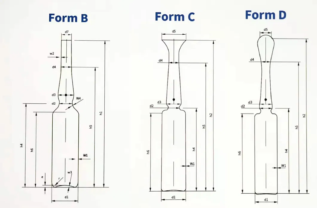 Amber Clear Glass Ampoule Bottles Pharmaceutical for Liquid