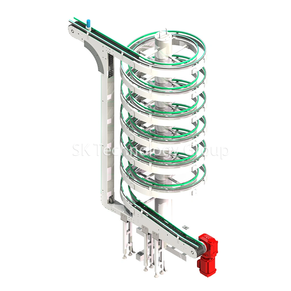 Factory Automation Machine Steel Chain Spiral Conveyor for Compact Space Vertical Transport