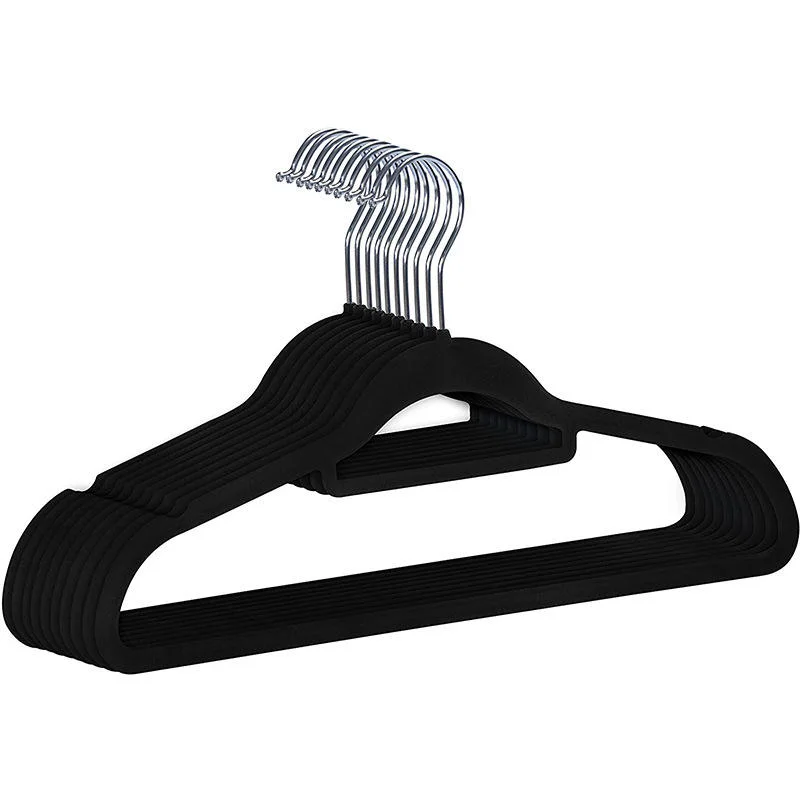 Rubber Space-Saving Hangers, Black Hanger