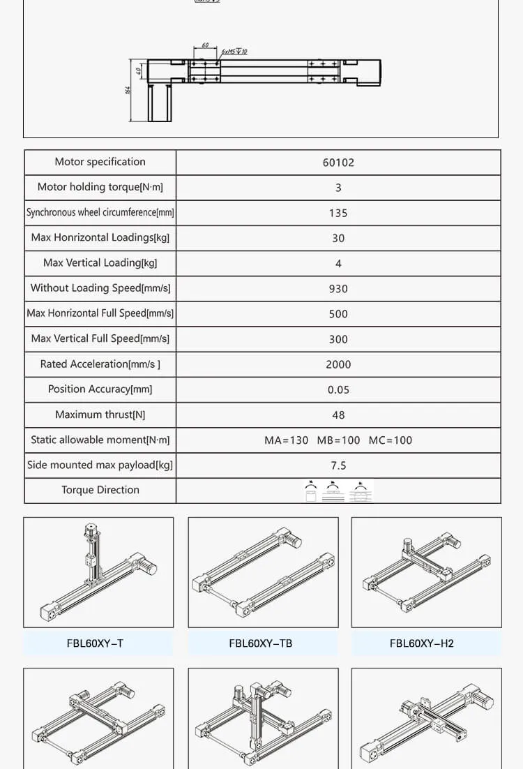 High Speed Aluminum Profile Timing Belt Industrial Robot Linear Rail Guide