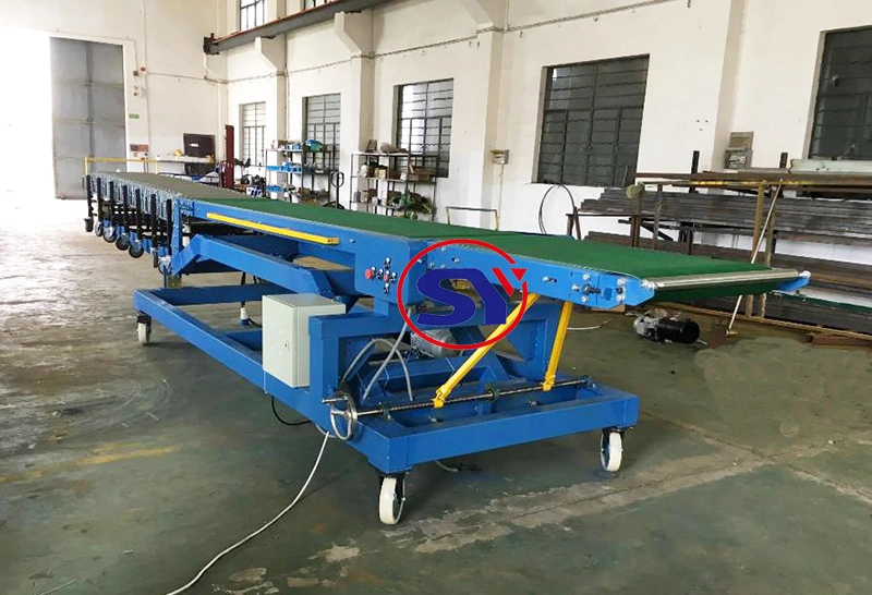 Truck Container Vehicle Loading Belt Conveyor Expandable for Conveying&Discharging Boxes/Cartons