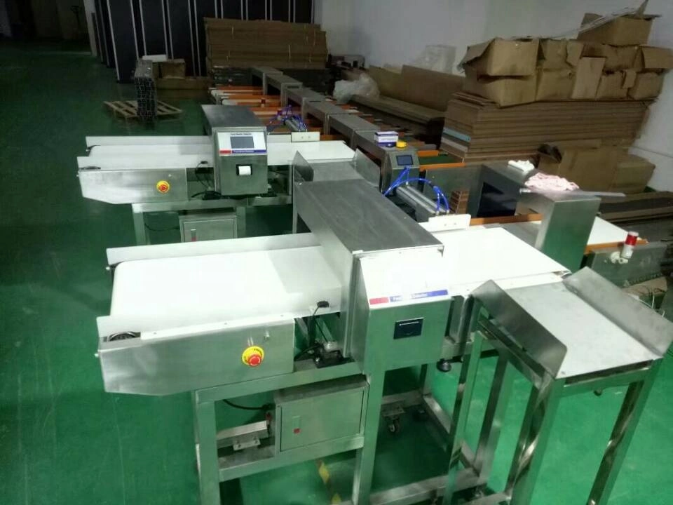 High Accuracy Industrial Metal Detector Auto Conveyor Model for Foods, Vegetable Seafoods, Fish, Meat, Cookies Inspection