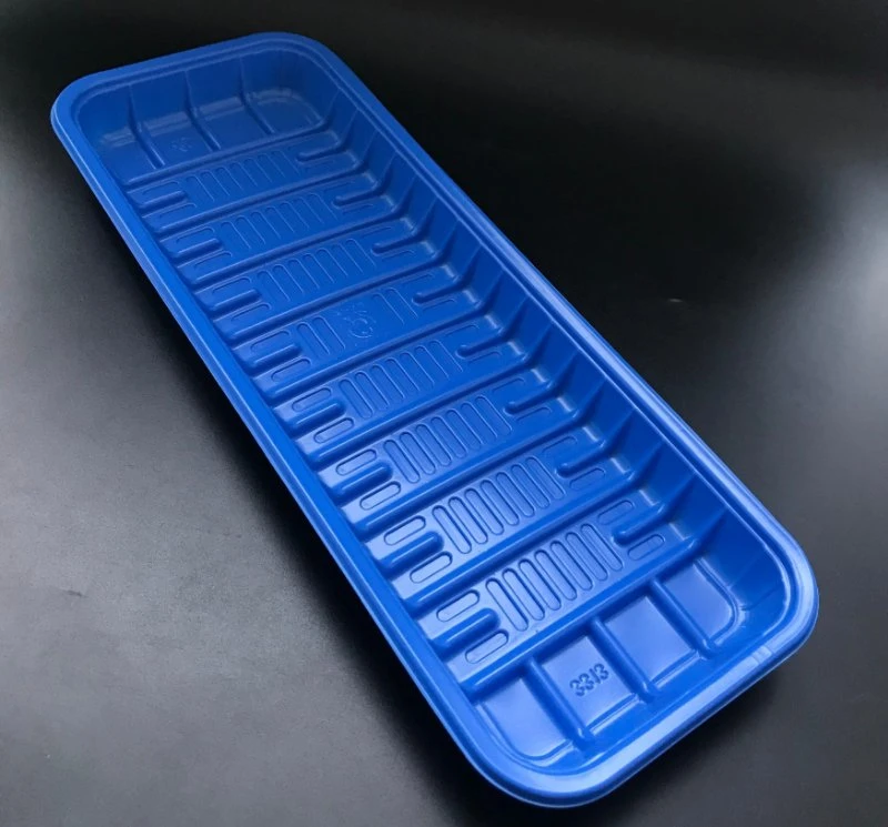 plastic PP tray plate steak meat packaging blue color