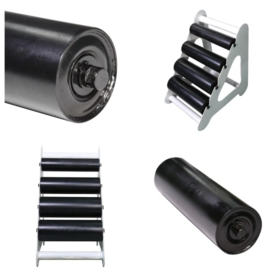 Conveyer Spare Parts Comb Spiral Screwed Centering Aligning Adjusting Carring Carrier Return Polymer PE PU Rubber Buffer Impact Steel Belt Conveyor Roller