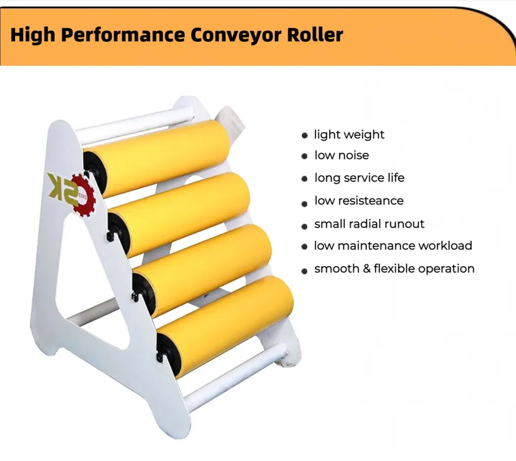 Conveyer Spare Parts Comb Spiral Screwed Centering Aligning Adjusting Carring Carrier Return Polymer PE PU Rubber Buffer Impact Steel Belt Conveyor Roller