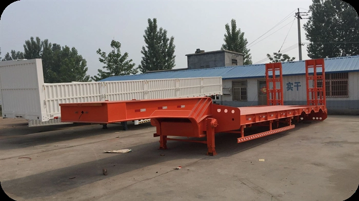 High Strength Lowbed Lowboy Semi Trailer to Transport Large Machines