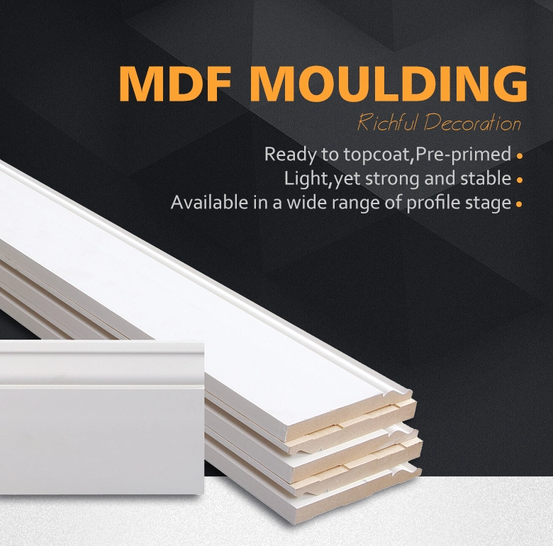 Wear Resistant Baseboard Moulding Crown Flat Trim Wood Decorative Ceiling Mouldings