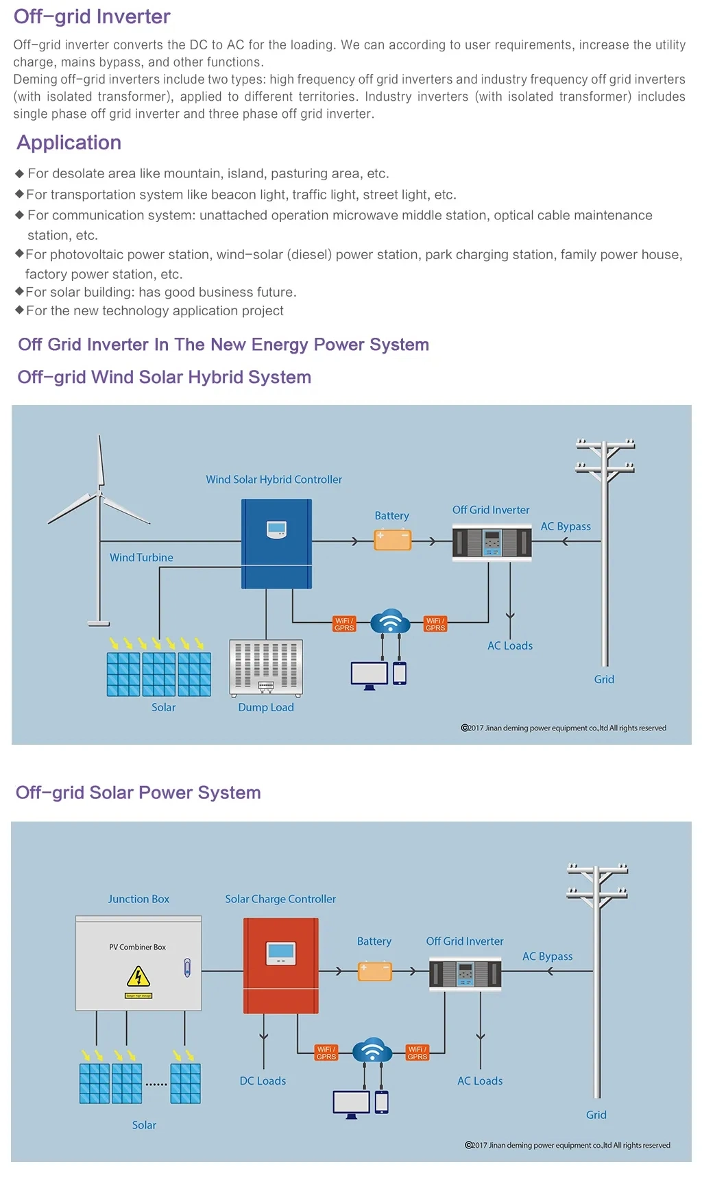 5kw 7.5kw Pure Sine Wave off Grid System of Solar Inverter