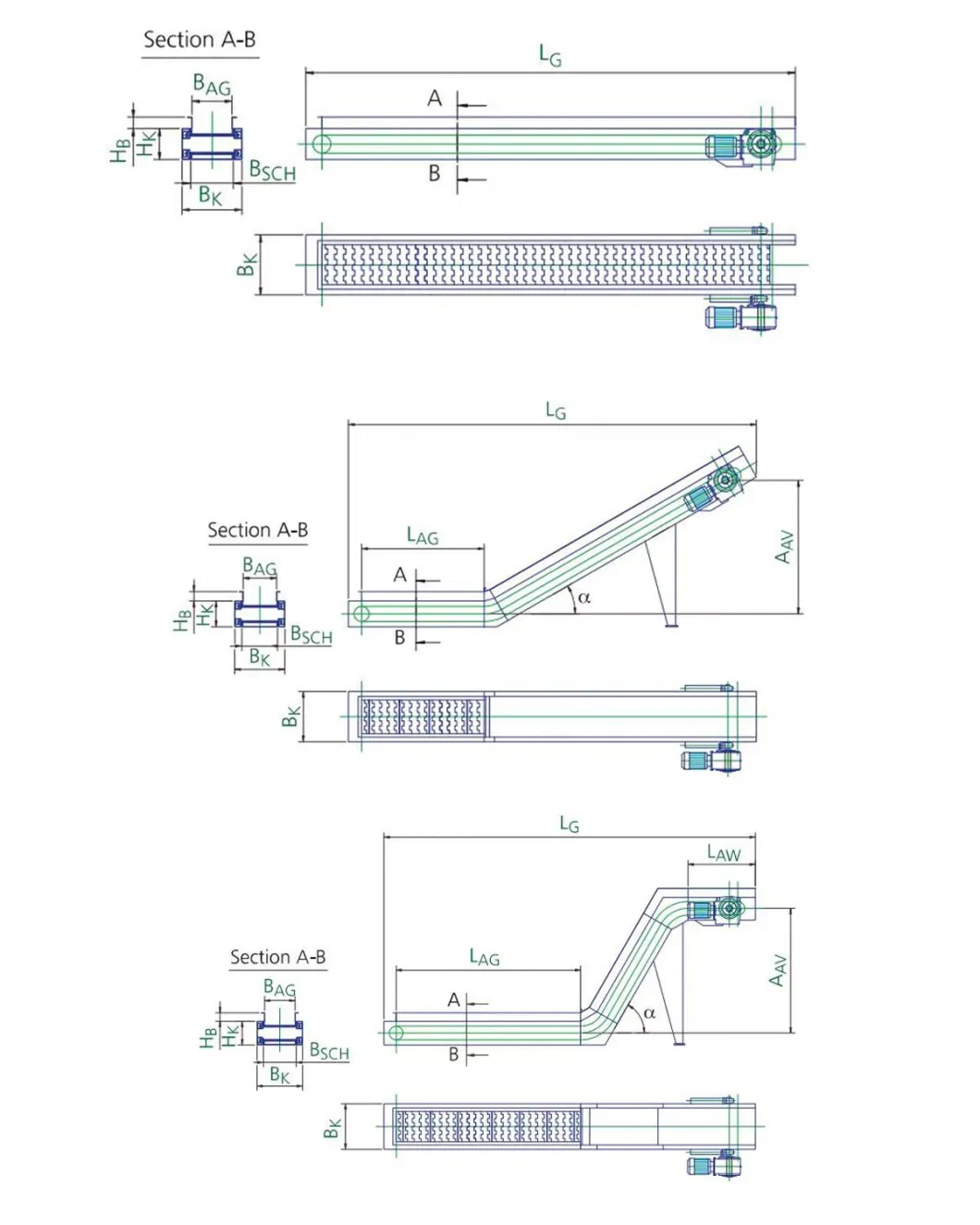 Metal Chain Belt Scraps Conveyor System