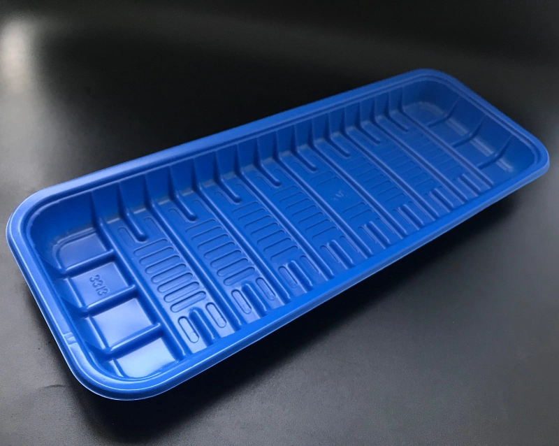 plastic PP tray plate steak meat packaging blue color