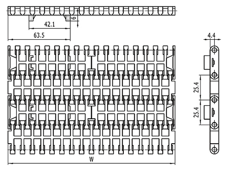 Haasbelts Conveyor Flat Top 1000 with Positrack Modular Belt