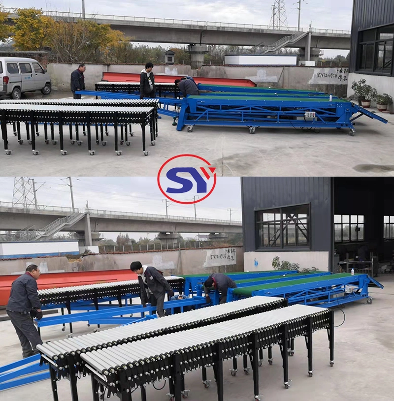 Truck Container Vehicle Loading Belt Conveyor Expandable for Conveying&Discharging Boxes/Cartons