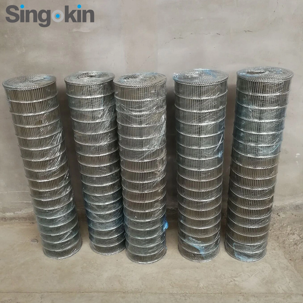 Separated with Curved Wire Mesh Conveyor Food Grade Stainless Steel Wire Metal Conveyor Belt