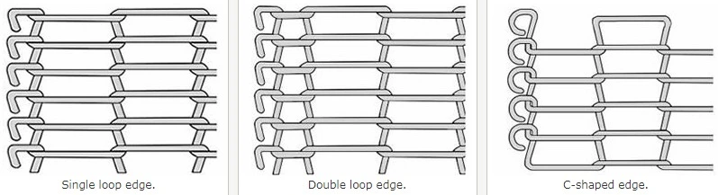 Separated with Curved Wire Mesh Conveyor Food Grade Stainless Steel Wire Metal Conveyor Belt