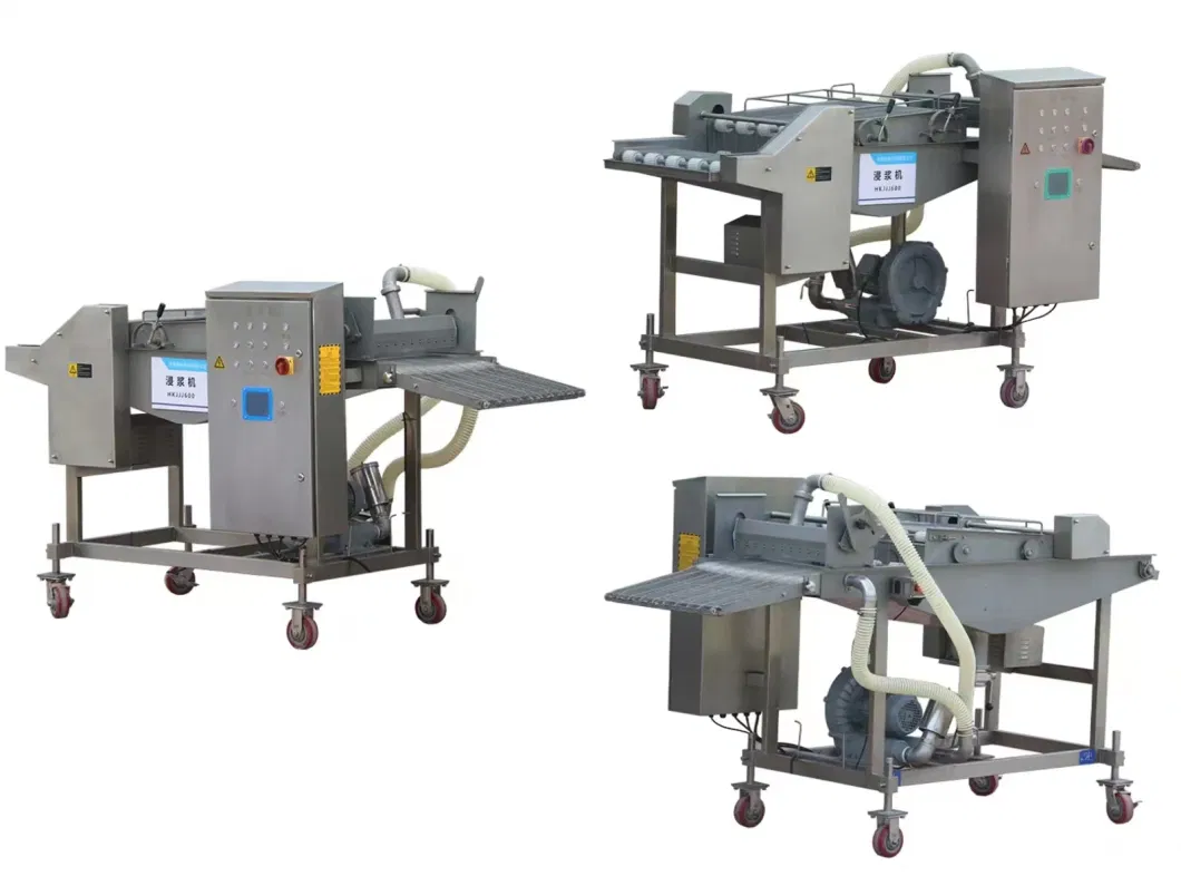 Battering Machine Equipment Hkjjj400with Adjustable Top and Bottom Belt Gap, Safety Protection in Line with HACCP Requirements, Made in China