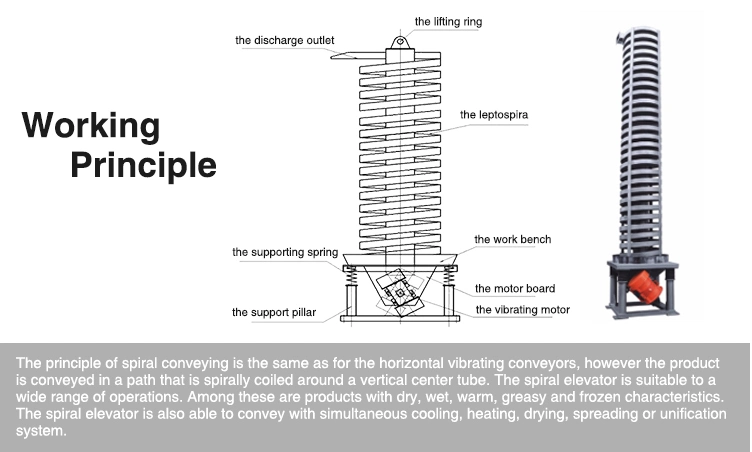 Particle Powder Vertical Vibrator Rotating Conveyor Spiral Screw Feeder Machine