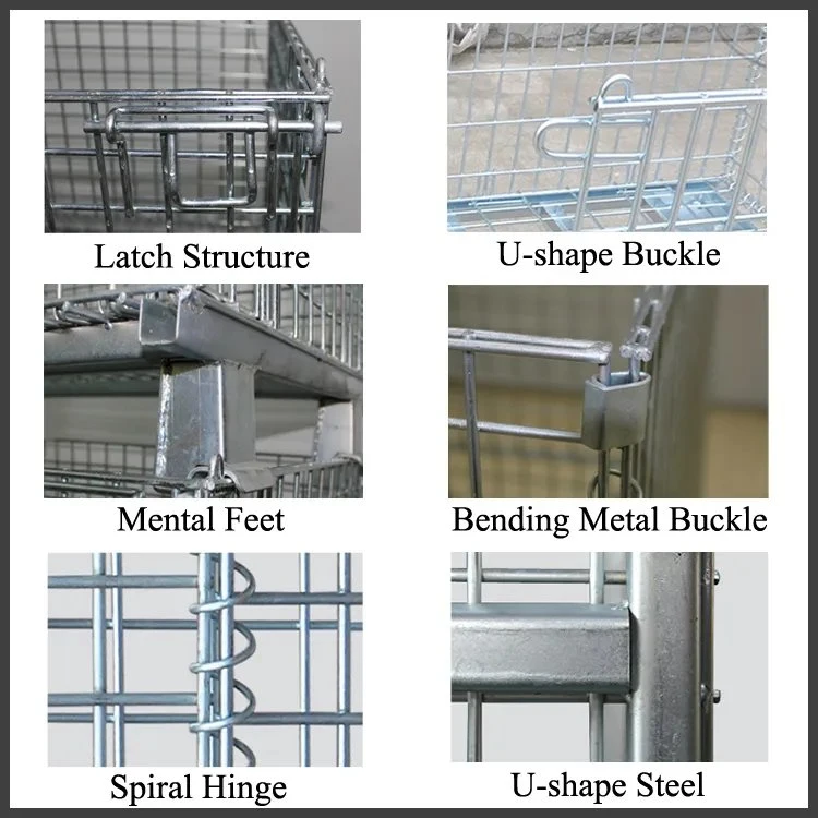 High Quality Collapsible Wire Mesh Pallet Cages Containers Manufacturing