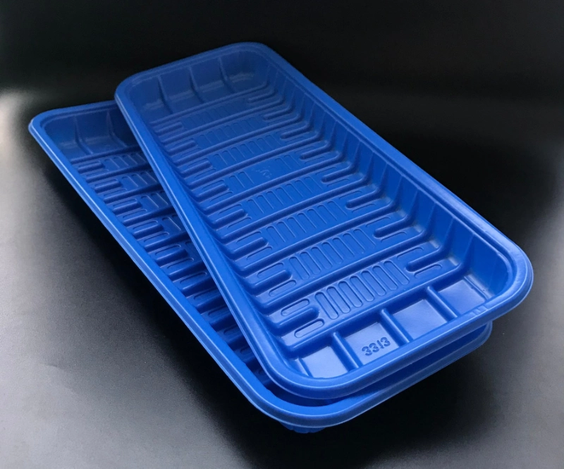 plastic PP tray plate steak meat packaging blue color