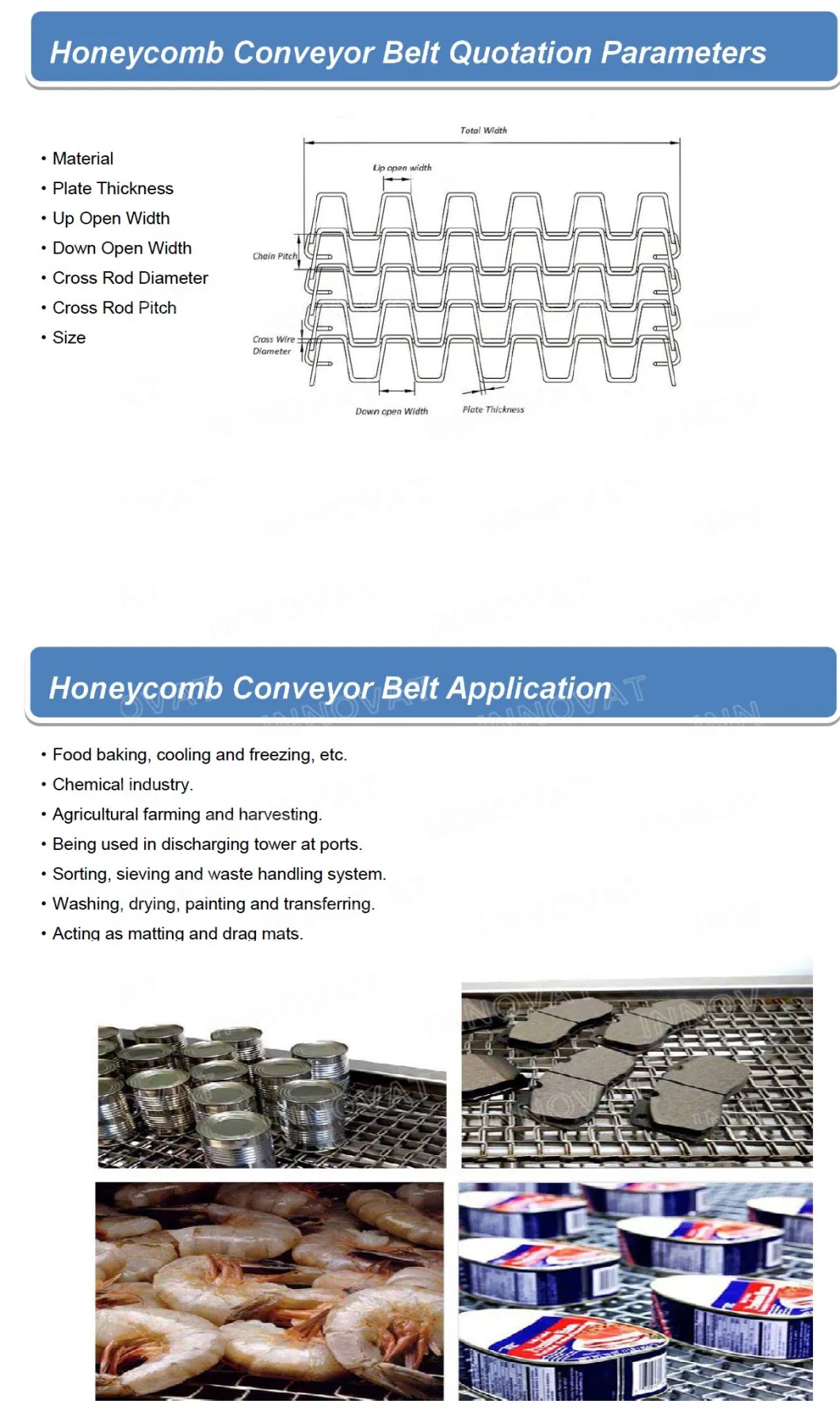 Honeycomb Conveyor Belt Flat Wire Conveyor Belt