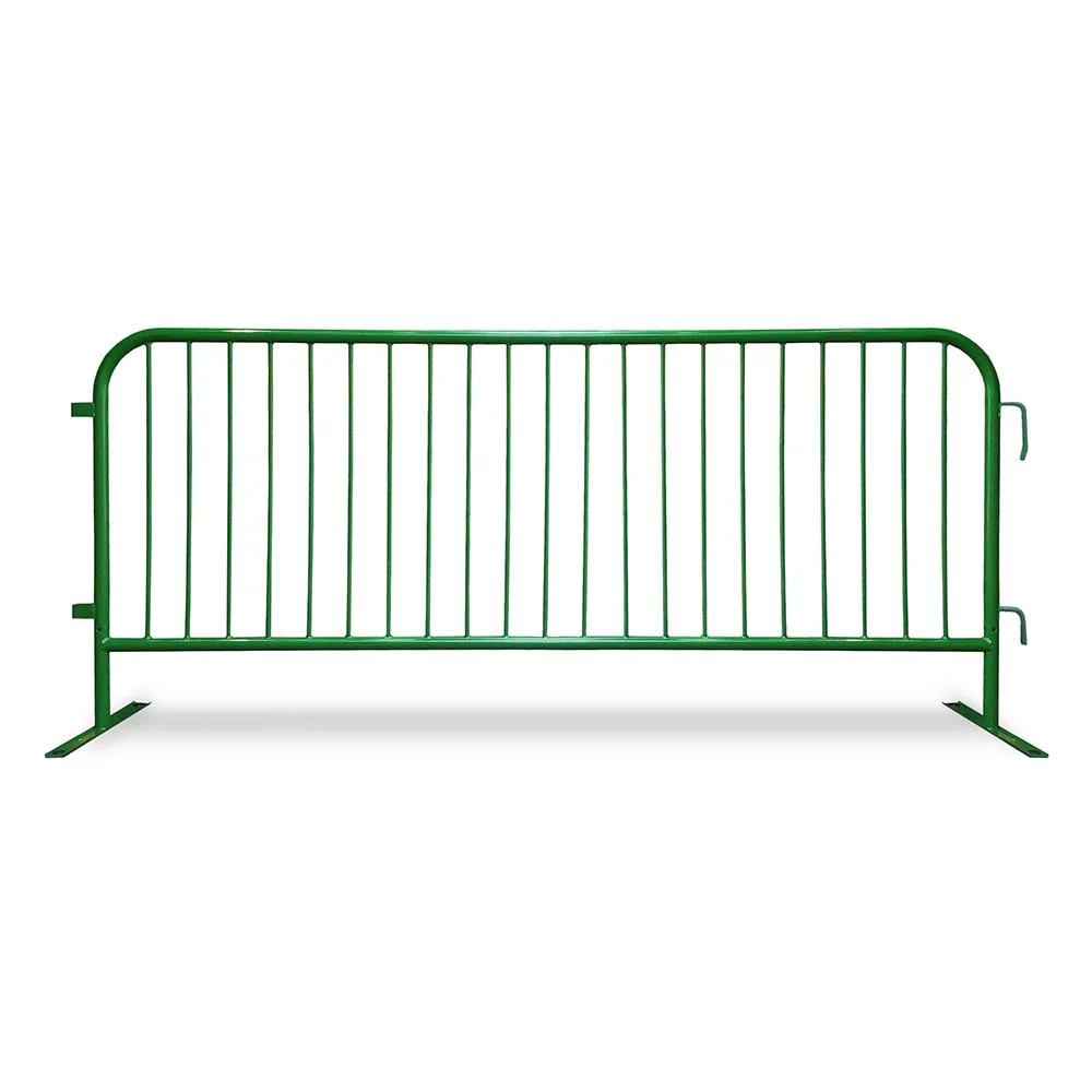 ISO9001 Temporary Road Crowd Control Barrier Low Carbon Steel Movable Barriers Systems with Flat Bases