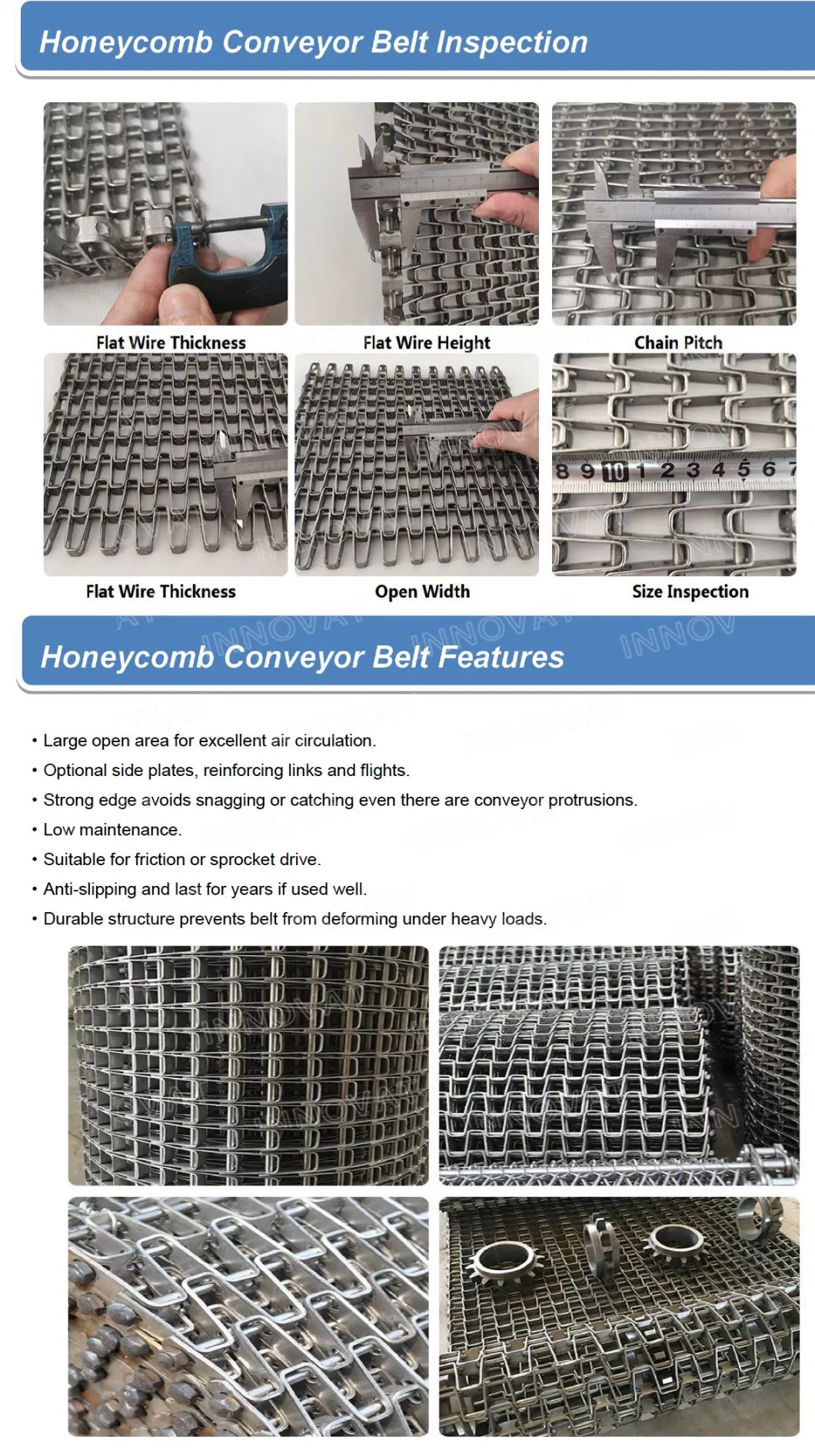 Honeycomb Conveyor Belt Flat Wire Conveyor Belt