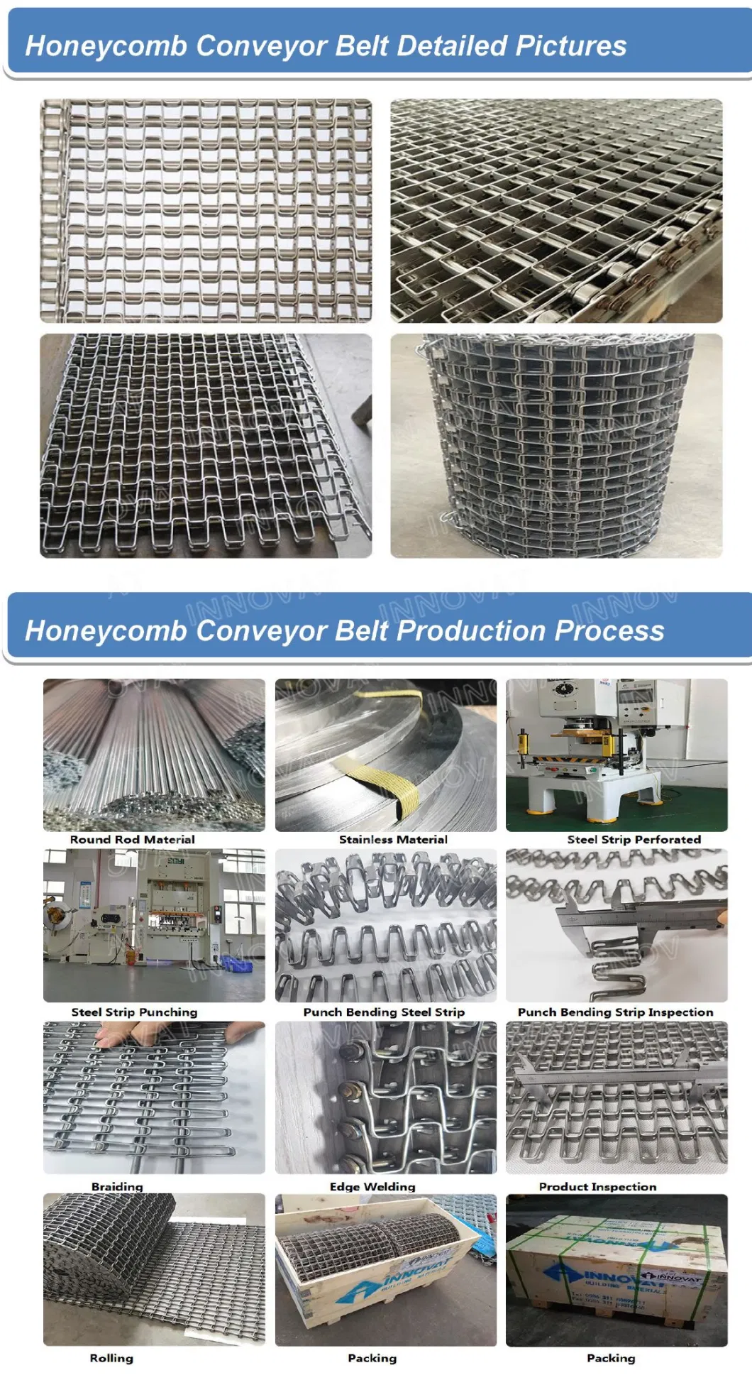 Honeycomb Conveyor Belt Flat Wire Conveyor Belt