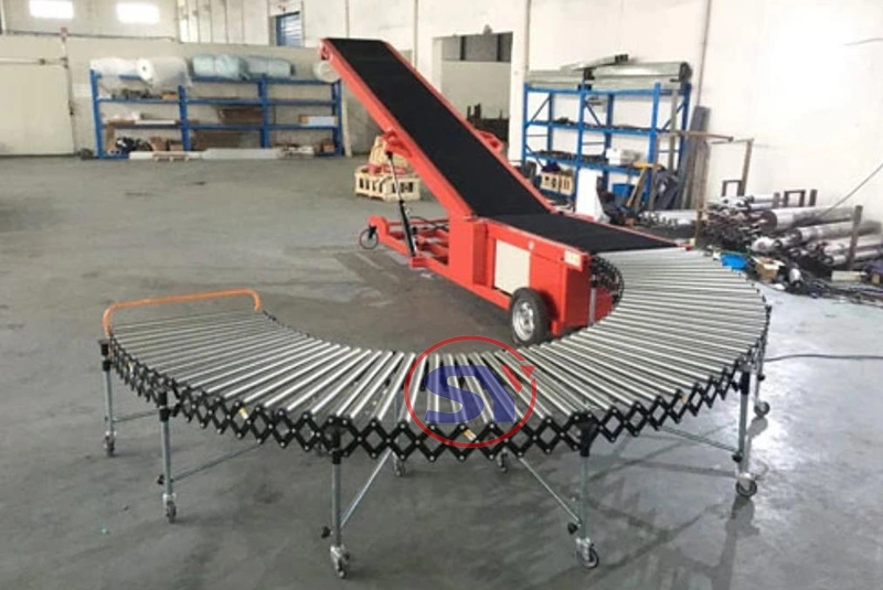 Truck Container Vehicle Loading Belt Conveyor Expandable for Conveying&Discharging Boxes/Cartons